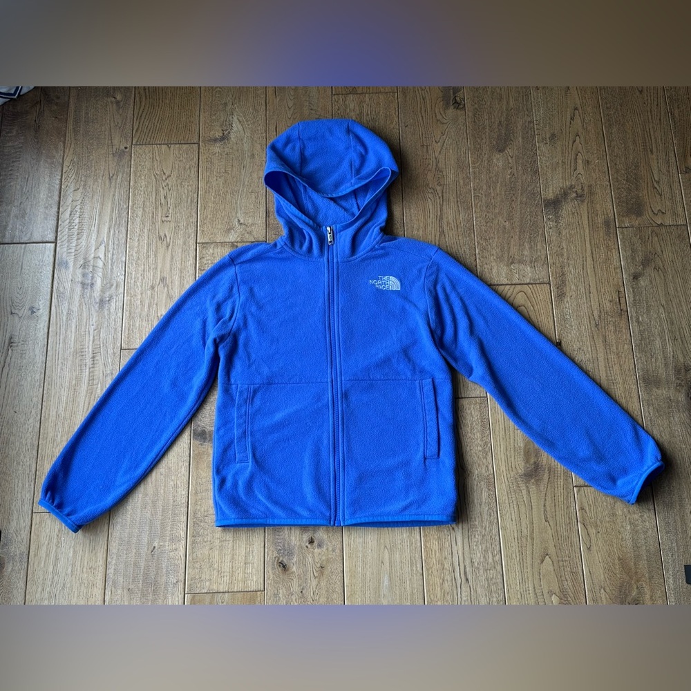 The North Face Kids Blue Full-Zip Hooded Fleece Jacket